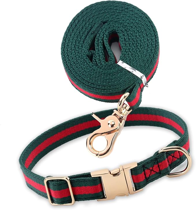 Stylish and Elegant Dog Collar,Adjustable Metal Belt Buckle, Durable High Density Fabric for Comfortable Pet Dog Collar an...