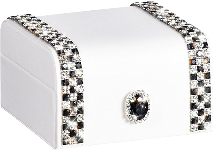 Homde Mothers Day Gifts Women Small Jewelry Box: Travel Case for Ring Earring Necklace - Birthday & Return Gift (Black)