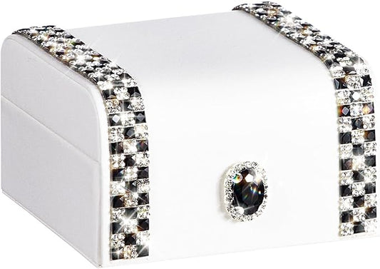 Homde Mothers Day Gifts Women Small Jewelry Box: Travel Case for Ring Earring Necklace - Birthday & Return Gift (Black)
