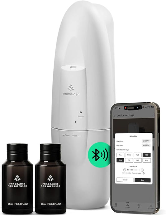 AromaPlan 5 Star Collection Plug in Diffuser (2 Fragrances Included)-Cold Air & Waterless Diffusers for Home & Office- Sil...