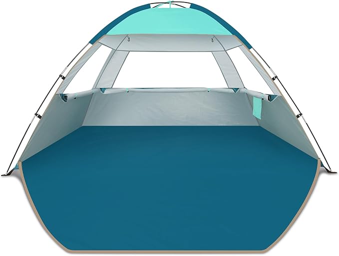 COMMOUDS Beach Tent Sun Shade for 3/4/6/8 Person, UPF 50+ Beach Sun Shelter Canopy Tent, Lightweight, Easy Set Up and Carry