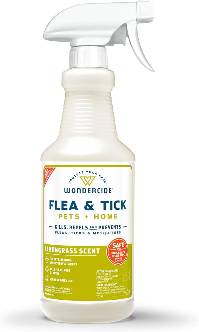 Wondercide - Flea, Tick & Mosquito Spray for Pets and Home with Natural Essential Oils - Killer, Control, Prevention, Trea...