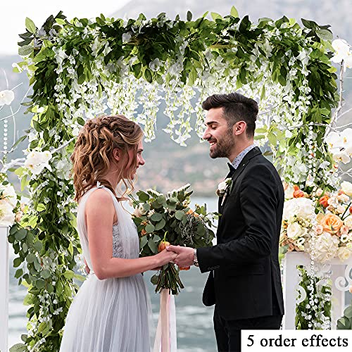 SLanC Wisteria Garland Artificial Flowers Wisteria Vine - 5Pcs Total 33ft Fake Wisteria Hanging Flower