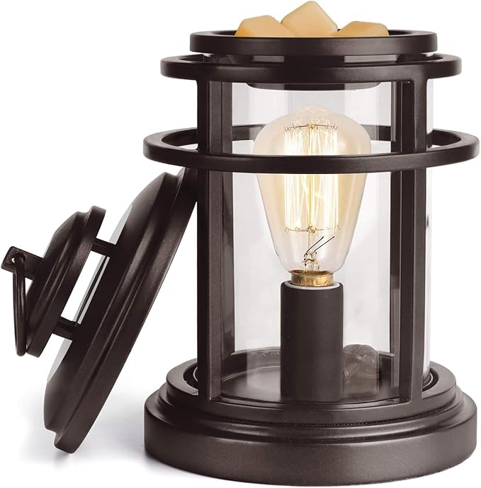 SALKING Electric Wax Warmer - Metal Wax Melt Warmer for Scented Wax,Candle Wax Burner Fragrance Warmer and 2 Edison Bulbs,...