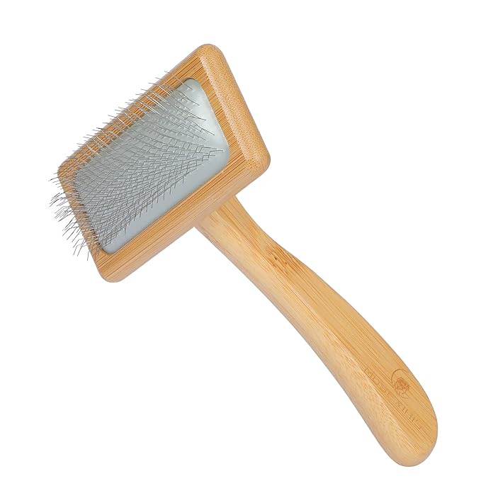 Muse&Iris Dog & Cat brush, Pet Slicker Brush with Bamboo Handle for Large Medium & Short Hair Elegant Grooming Comb for Re...