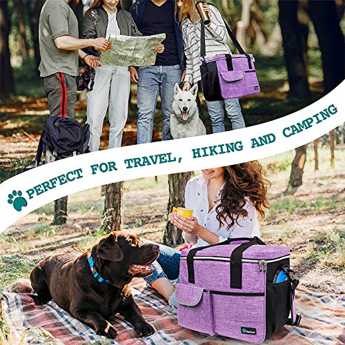 PetAmi Dog Travel Bag - Travel Pet Organizer with Food Container and Bowls, Perfect for Weekend Camping, Cat Diaper Bag (P...