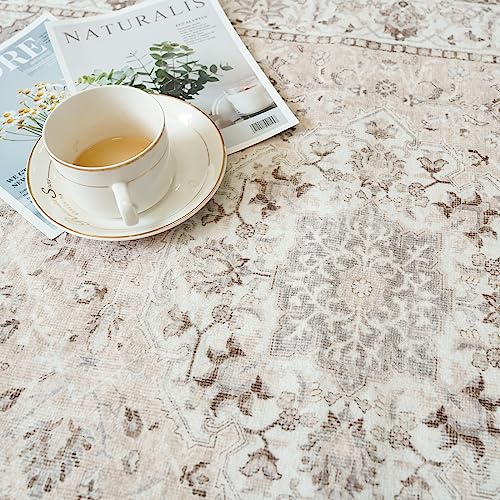 2x6 Hallway Washable Runner Rug : Vintage Soft Kitchen Laundry Runner with Non Slip Backing Farmhouse Entryway Living Room...