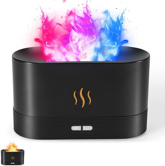 Colorful Flame Air Aroma Diffuser Humidifier, Upgraded 7 Flame Colors Noiseless Essential Oil Diffuser for Home,Office,Yog...