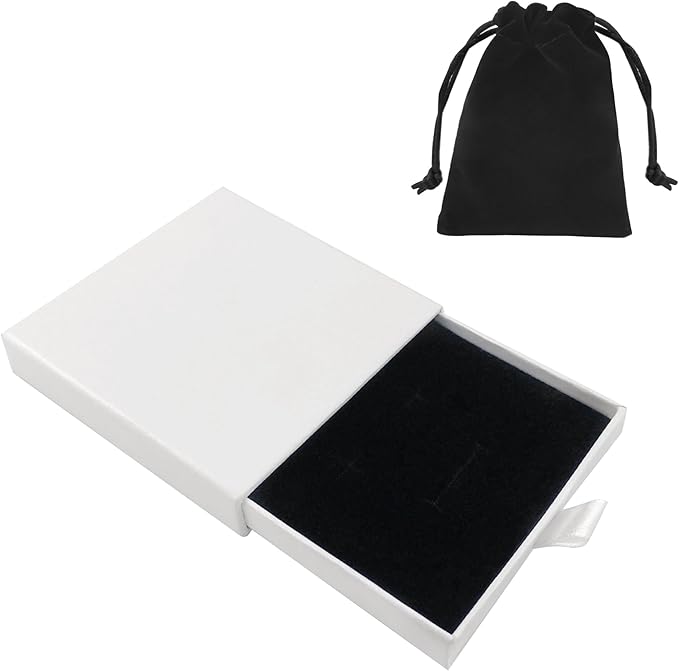 Small Jewelry Gift Box and Velvet Bag, Necklace Bracelet Earring Cardboard Organizer Square Jewellery Gift Box Pendent Sto...
