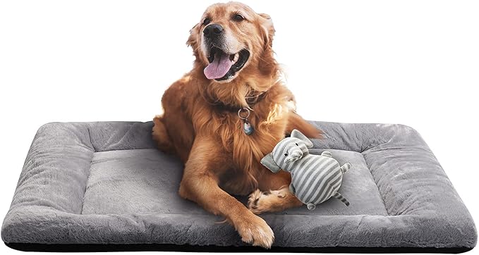 Dog Beds Crate Pad for Medium/Large Dogs Fit Dog Crates,Washable & Anti-Slip Kennel Pad for Dogs Cozy Sleeping Mat,Gray 42...