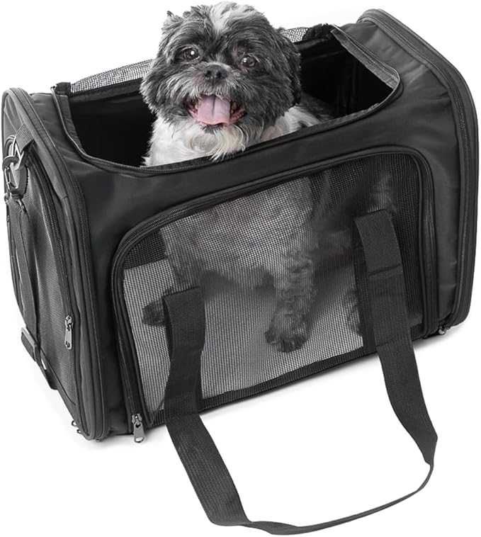 17.5" Pet Travel Carrier Bag - Collapsible Cat & Dog Carrier - Breathable, Durable & Spacious - Fits Small and Medium Pets...