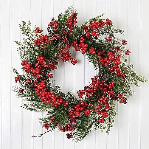 GREENTIME Artificial Red Berry Stems 8 Pack, Festive Christmas Tree Picks, Autumn Fall Home Decor and New Year's Eve Decor...