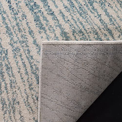 SAFAVIEH Evoke Collection Runner Rug - 2'2" x 7', Royal & Ivory, Abstract Burst Design, Non-Shedding & Easy Care, Ideal fo...