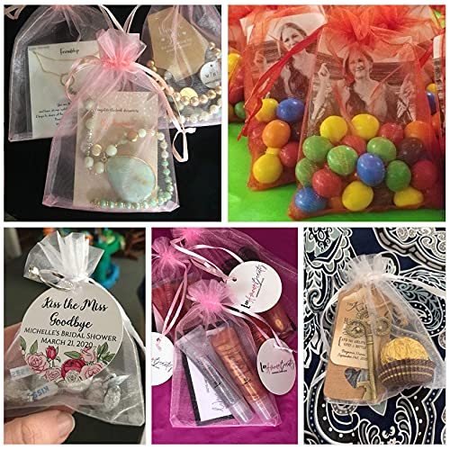 ANZNKU 50 Pack Organza Bags 4 x 6 inch Small Bags, Favor Bag, Sheer Mesh Bag, White Gift Pouches with Drawstring, Organza ...