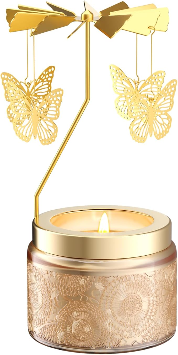 Rotatable Osmanthus Flower Scented Candle, Gifts for Women, Single-Wick with 20 Hours of Burn Time, Ideal for Creating Rel...