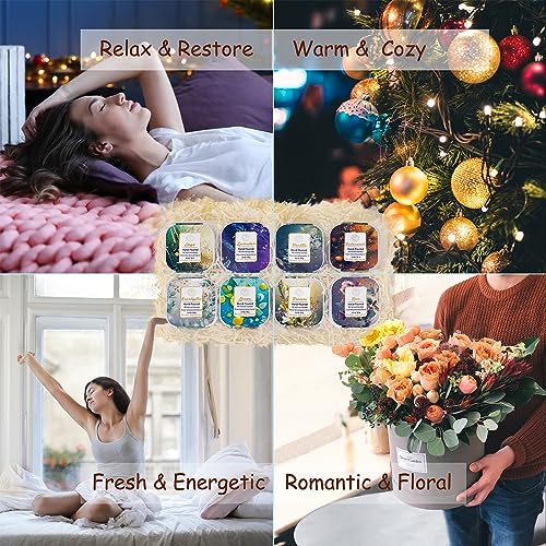 Premium 8-Pack Organic Aromatherapy Candles, Hand-Poured Soy Wax Jars, Natural Fragrance for Home Décor, Housewarming, Bir...