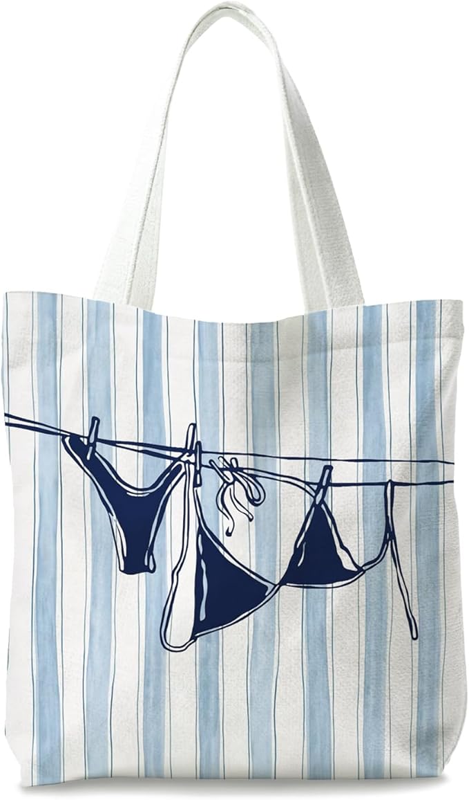 CFFJLHN Beachy Blue Coastal Tote Bag, Gifts for Women, Tote Bags for Women, Reusable Shopping Bags