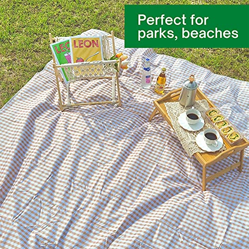 Beyond Thursday ESLA Cute Gingham Picnic Blanket, Waterproof Foldable, in Large 80x60in and Extra Large 80x80in, Portable ...