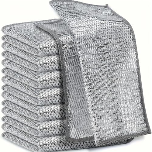10pcs Miracle Cleaning Cloth - Ultra-Durable Mesh Ultrafine Fiber Set - Easy for Dry and Wet Cleaning - Very Suitable for ...