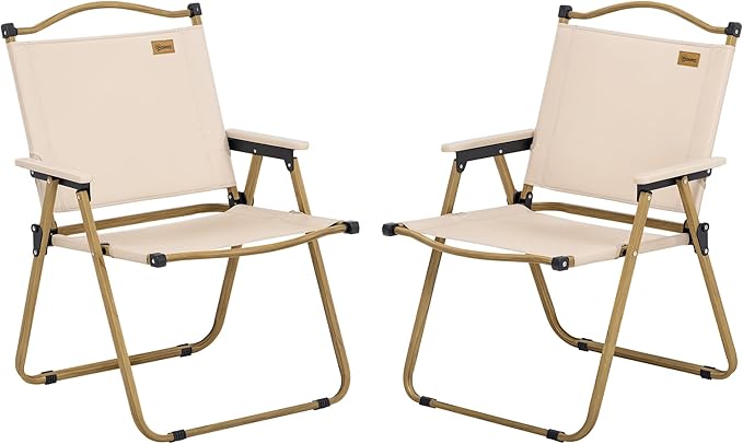 Outsunny 2 Pack Folding Camping Chair, Lightweight & Portable Beach Chairs Armchairs, Perfect for Festivals, Fishing, Picn...