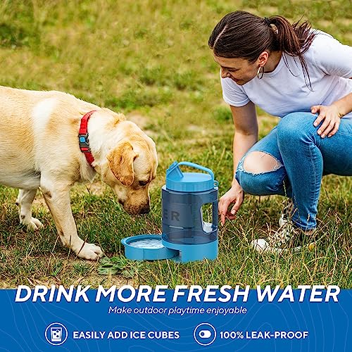 Dog Water Bowl Dispenser 77oz, Large Pet Dog Water Bottle Portable with Pull-Out Travel Water Bowl for Dogs, Portable Wate...