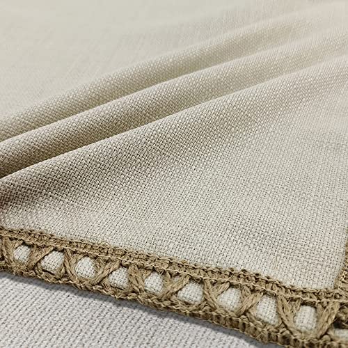 NordECO HOME Set of 2 Throw Pillow Covers - Burlap Linen Trimmed Tailored Edges Decorative Cushion Covers for Bed Home Dec...