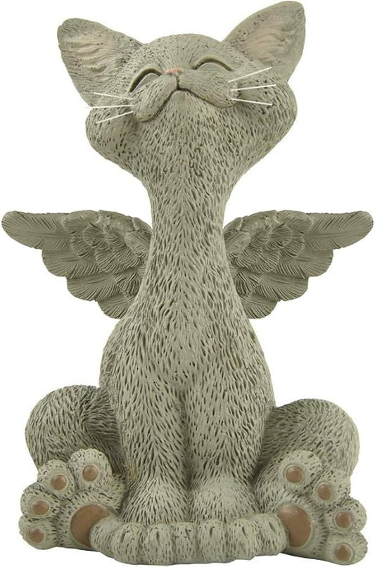 5" Bereavement Cat Angel Figurine – Resin Memorial Kitty Statue with Wings – Whimsical Pet Loss Keepsake Gift for Cat Love...