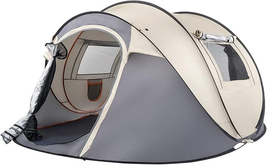 4 Person Easy Pop Up Tent for Camping,Waterproof Automatic Setup 2 Doors-Instant Family Tents with Vestibule & Porch, Larg...