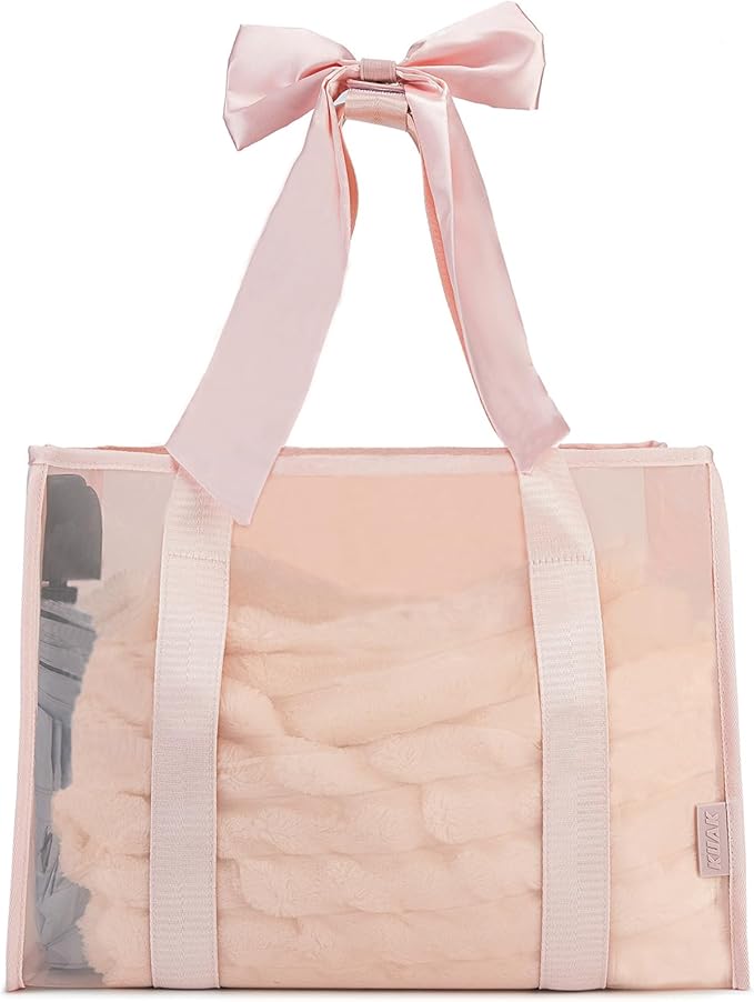 KUAK Iridescent Clear Beach Tote Bag for Women Girls Large Waterproof with Inner Zipper Pocket for Swim Pool Travel Vacation