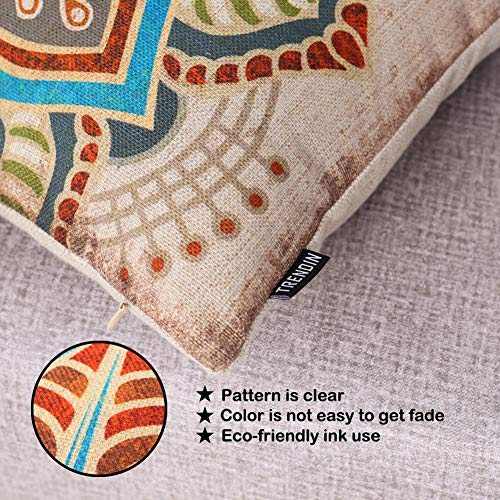 TRENDIN Christmas Couch Pillow Cover 20x12 inch, Blue Lumbar Throw Pillowcase, Home Chair Office Winter Decorations Linen ...