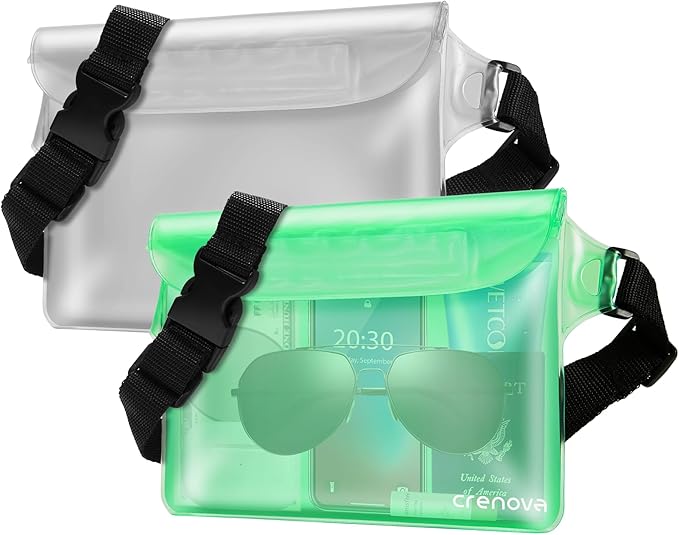 Waterproof Bag for Beach, Waterproof Pouch for Phone Passport Purse, Fanny Packs for Women, Floating Dry Bags for Cruise S...
