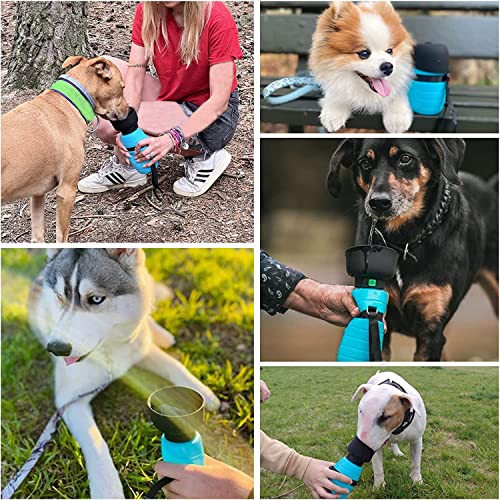 Dog Water Bottle Portable (17oz/22oz), 2 in 1 Foldable Dog Travel Water Bottle, Leak-Proof Dog Water Dispenser, Pet Water ...
