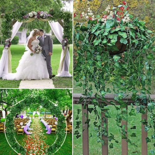 12 Pack Fake Vines for Room Decor Artificial Ivy Garland with Clip Green Flowers Hanging Plants Faux Greenery Leaves Bedro...