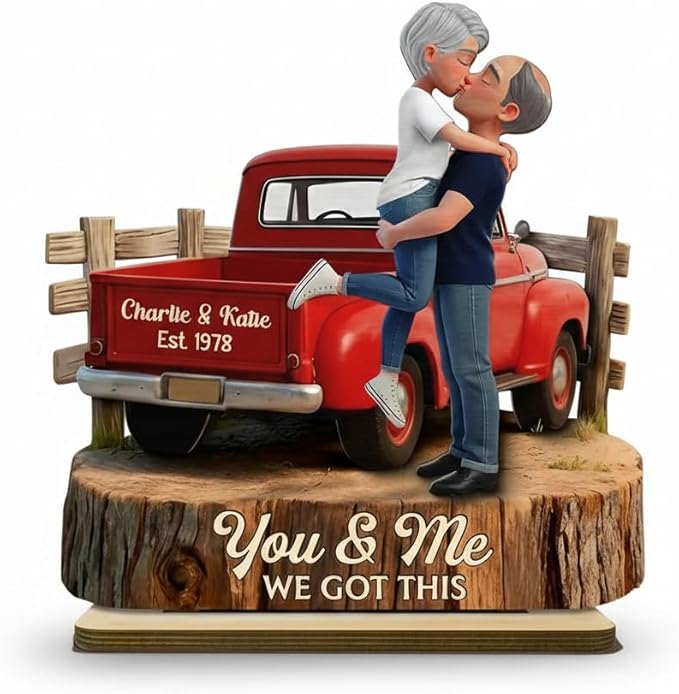 Personalized 2 Layered Wooden Plaque You and Me We Got This Timeless Love Under The Light Custom Engraved Couple Sign Vale...