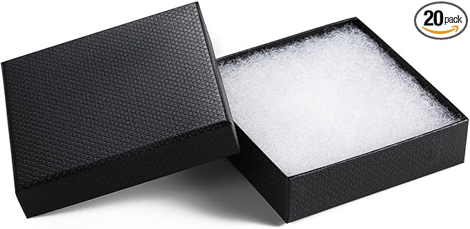GEFTOL Jewelry Gift Boxes 20 Pack 3.5x3.5x1 Inch Cardboard Jewelry Boxes,Small Gift Boxes for Jewelry Earrings Necklaces H...