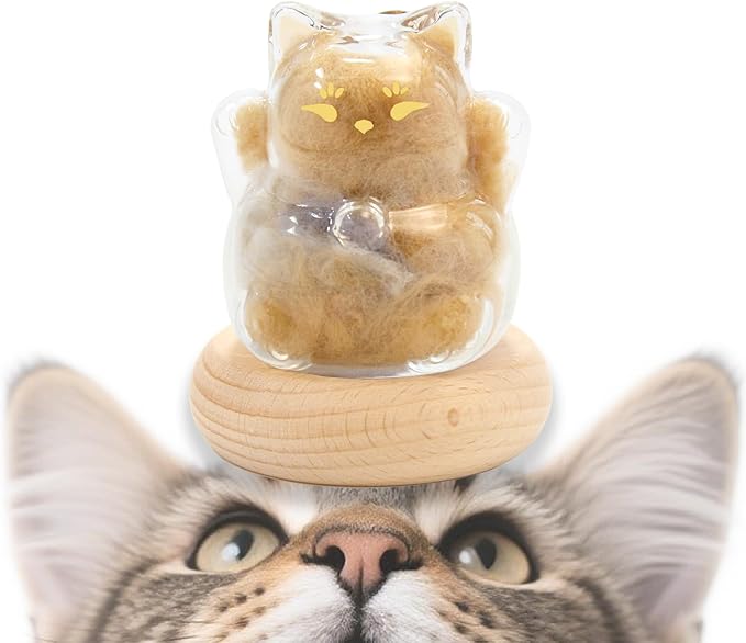 【NEW】Memorial Bottle for Pet Hair with Base, Cat Pet Fur Keepsake, Pet Hair Memorial Keepsake, Pet Memorial Gifts for Cat...