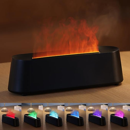 YALEDI Essential Oil Diffuser, Fireplace Flame Fire Oil Diffuser, 250ml Cool Mist Aromatherapy Humidifier, Scent Diffuser ...