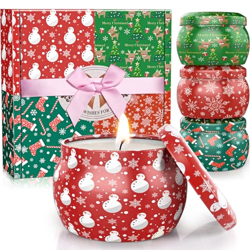 DeckTheHalls Christmas Candles, Scented Candles for Reading, Yoga, Dining, Bathing, Candle Set for Women & Men, Made with ...