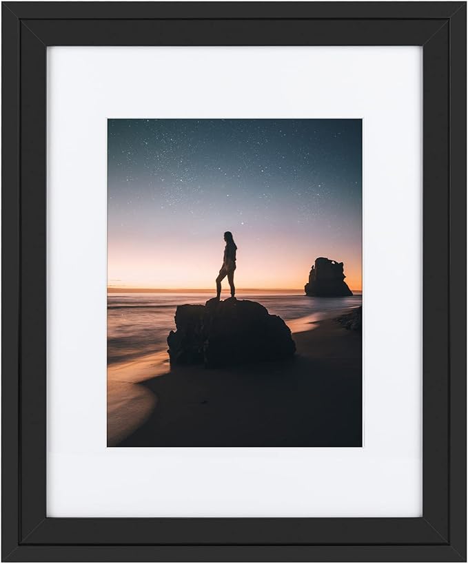 Golden State Art, 16x20 Picture Frame - Displays 11x14 Photo with Mat or 16x20 Without Mat, Wide Moulding Solid Wood Frame...