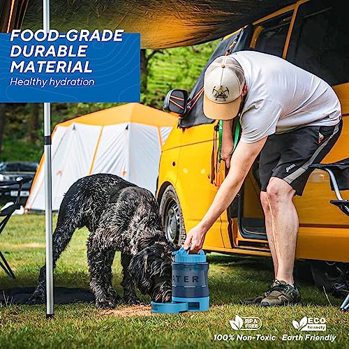Dog Water Bowl Dispenser 77oz, Large Pet Dog Water Bottle Portable with Pull-Out Travel Water Bowl for Dogs, Portable Wate...