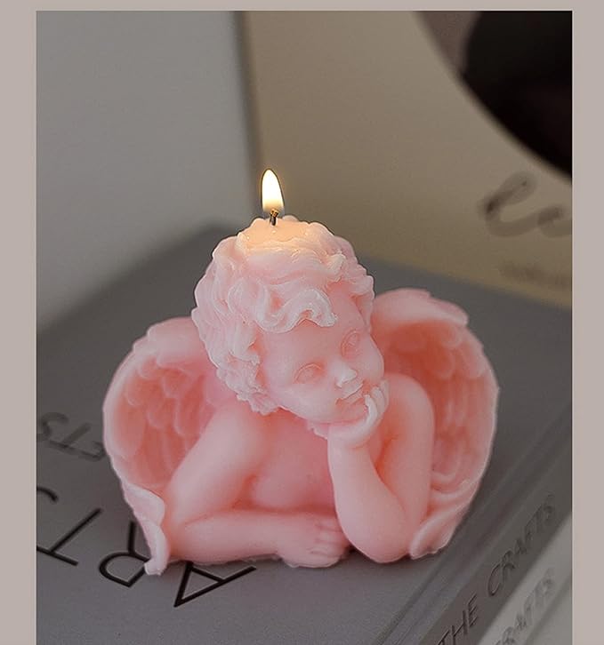 Angel Shaped Scented Candle,150G Aroma Soy Wax Decorative Candle,Handmade Aesthetic Candle for Table Photo Prop Birthday G...