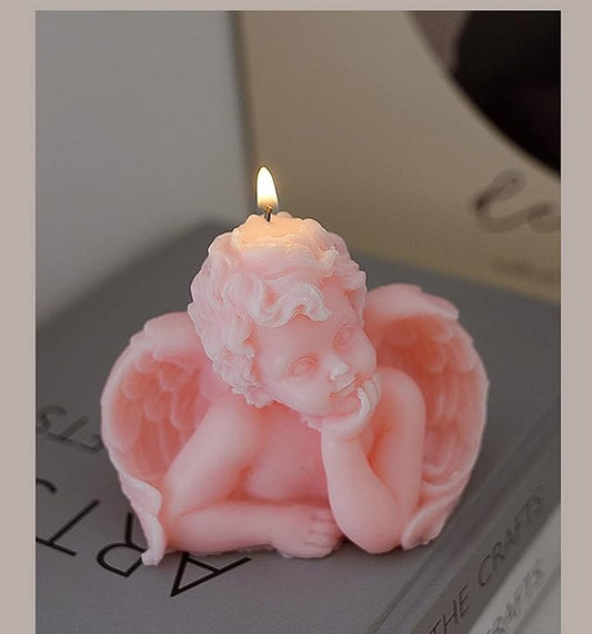 Angel Shaped Scented Candle,150G Aroma Soy Wax Decorative Candle,Handmade Aesthetic Candle for Table Photo Prop Birthday G...