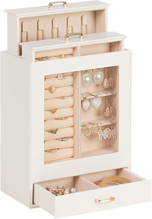 Mothers Day Gifts Homde Jewelry Organizer Girls Women Jewelry Box for Necklaces Rings Earrings Gift Bracelets Storage Case...