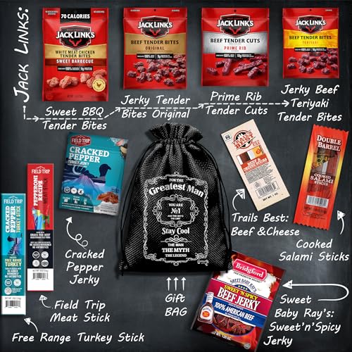 Beef Jerky Gift Baskets For Men - Meat And Cheese Gift Baskets, Birthday Gifts For Men Who Have Everything With Beef Jerky...