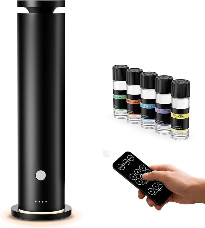 NoxLumina Waterless Scent Diffuser Starter Kit with 5 Essential Oils, Luxury Hotel-Class 1500 Sq Ft Coverage Aromatherapy ...