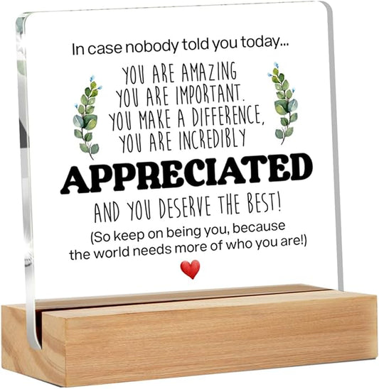 Inspirational Gift Ideas - Thank You Gifts for Women Men Friends - Appreciation Gifts for Coworker - Motivational Quote Cl...