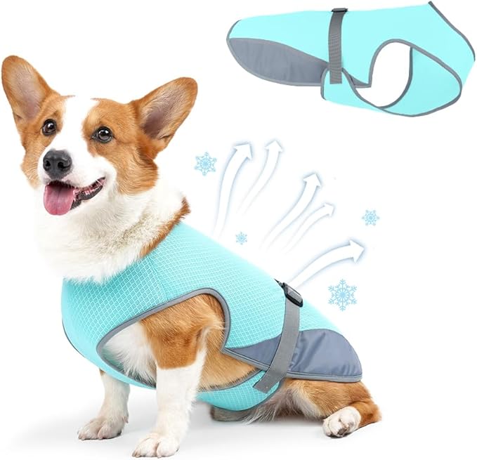 COMFPET Dog Cooling Vest for Summer, Lightweight Cooling Shirt for Small Dogs (22-44lbs), Ideal for Corgi, Shiba Inu, Fren...