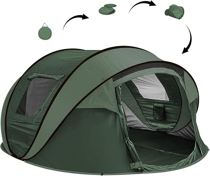 Instant Pop Up Tents for Camping, 4/6 Person Easy Pop Up Camping Tents,Automatic Set Up Tent in 3 Seconds,Waterproof Sunsh...