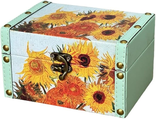 Amedoo Treasure Box Vintage Wooden + PU Leather Decorative Storage Boxes Trinket Jewelry Box Memento Case Box Keepsake Box...