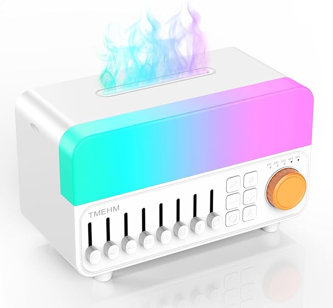 TMEHM 4-in-1 Sleep Sound Machine with White Noise & 8 Nature Sounds, Bluetooth Speaker, Night Light & Aroma Diffuser with ...